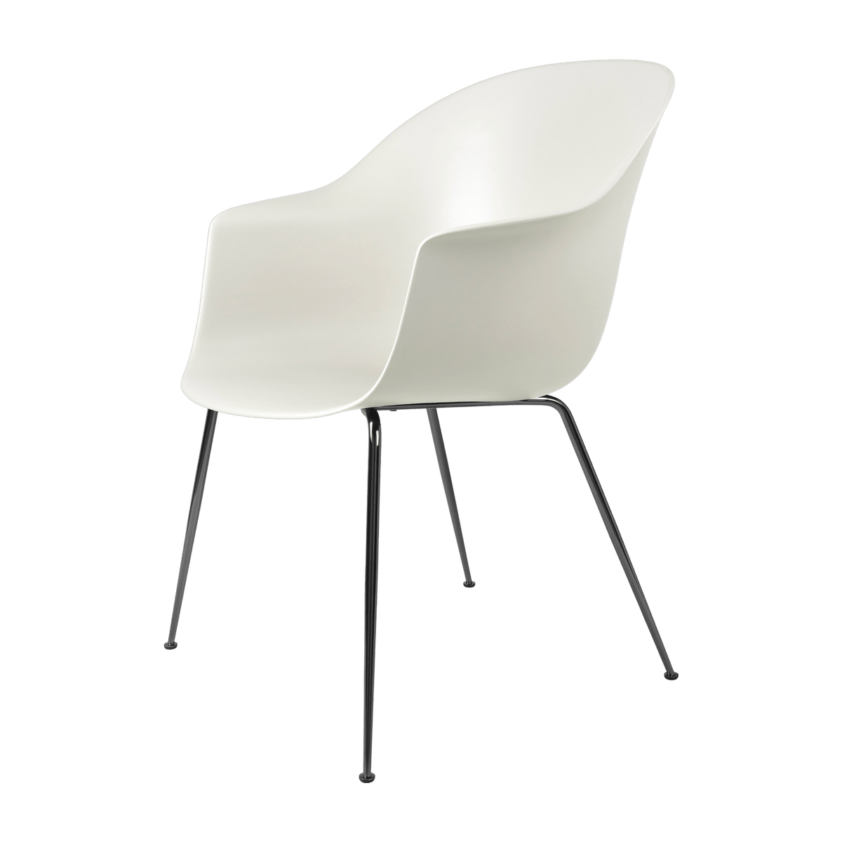 Black chrome white chair Bat - Gubi - The Cool Republic