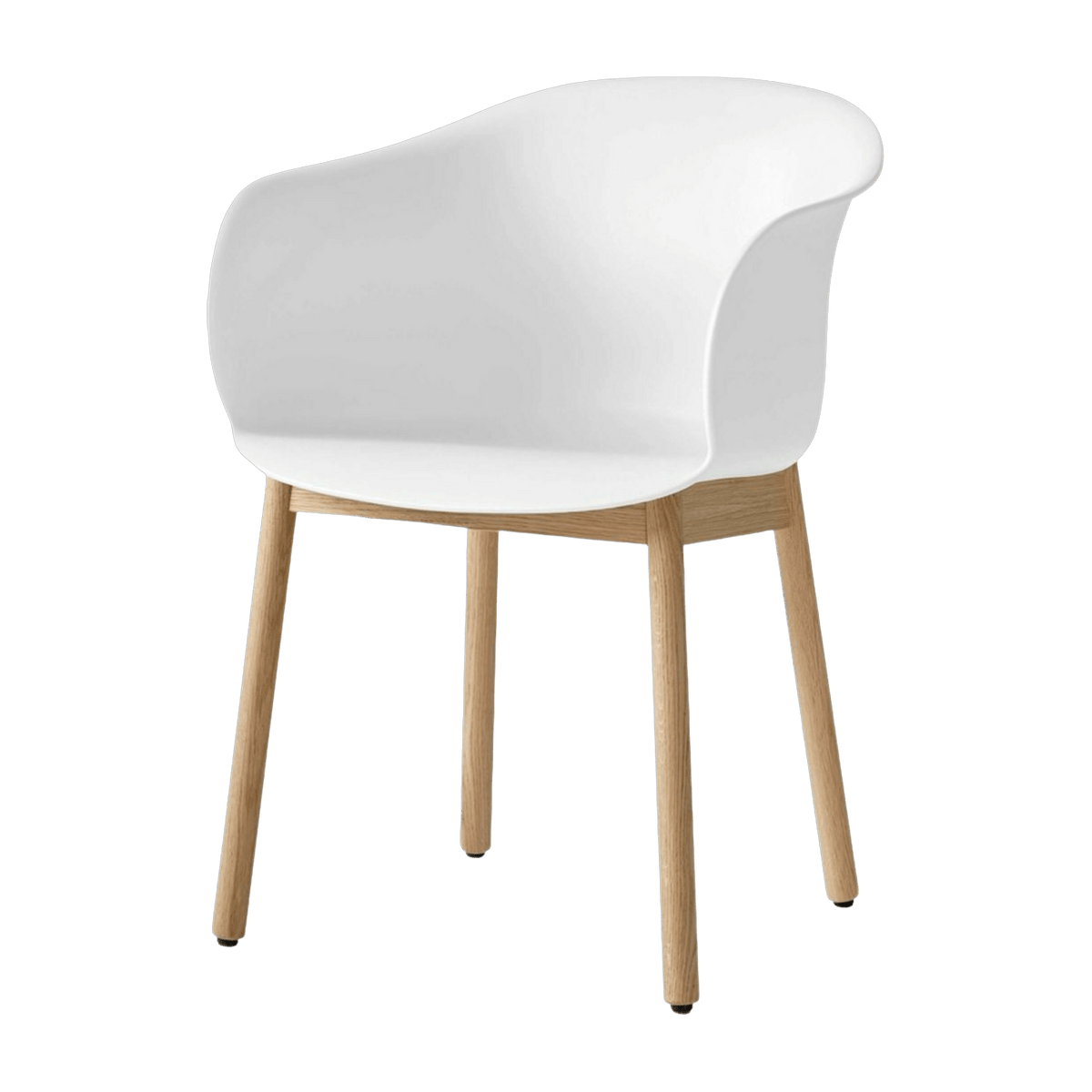 Chaise blanche piétement en bois de chêne JH30 - &tradition - The Cool Republic