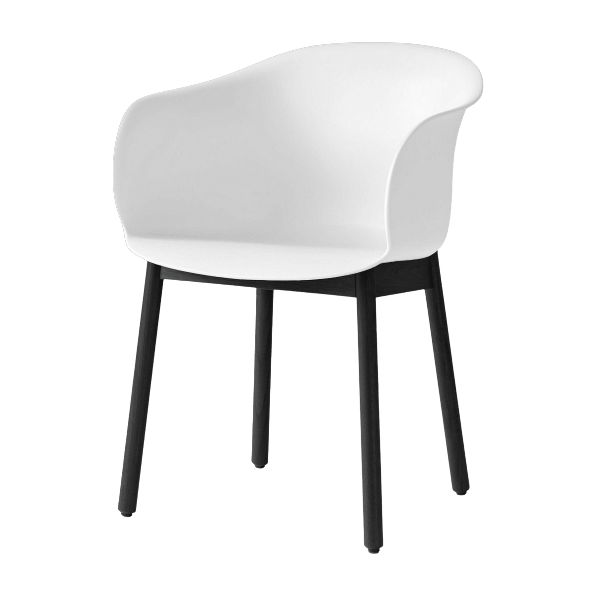 Chaise blanche piétement en bois de chêne noir JH30 - &tradition - The Cool Republic