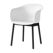 Chaise blanche piétement en bois de chêne noir JH30 - &tradition - The Cool Republic