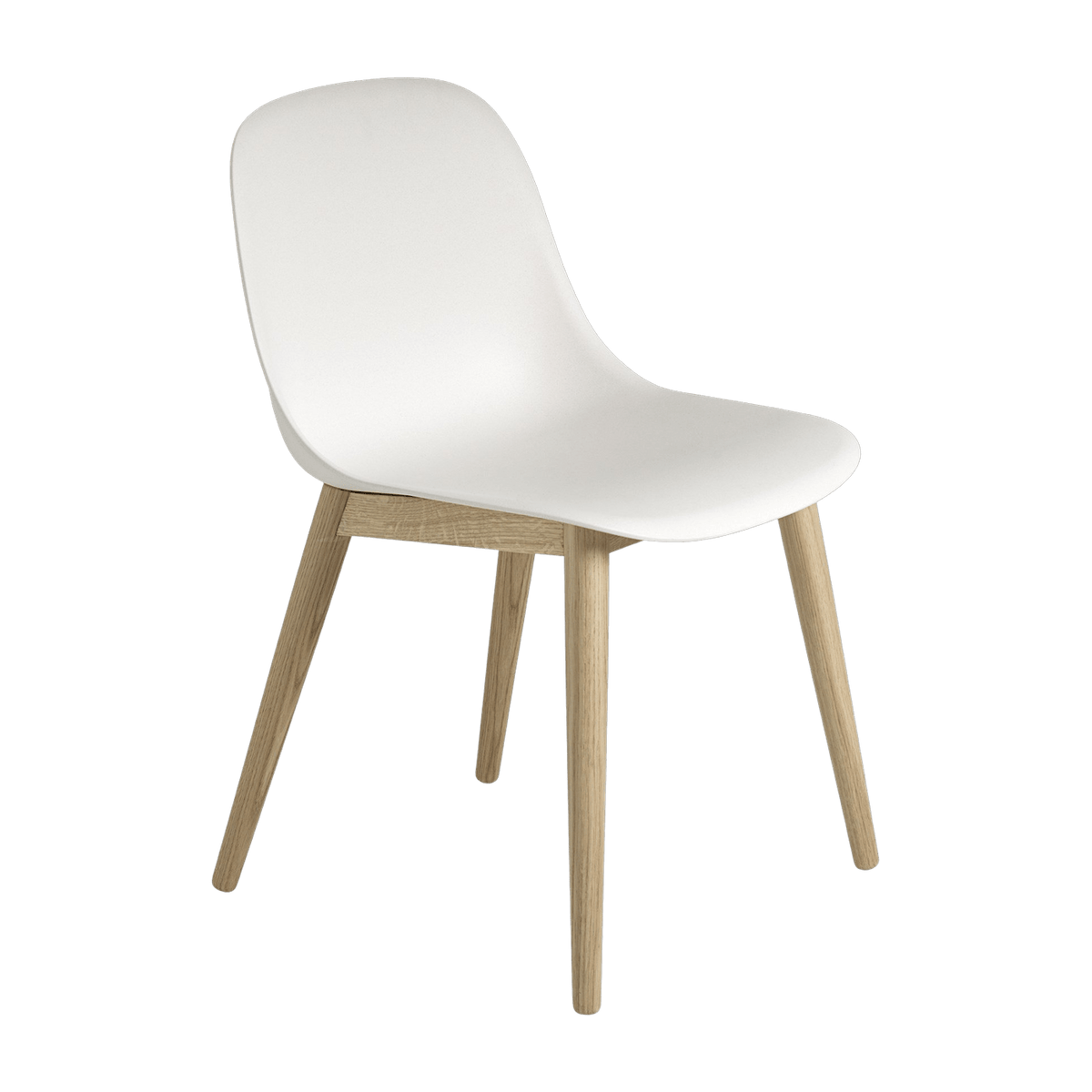 Chaise blanche piétement en chêne Fiber - Muuto - The Cool Republic
