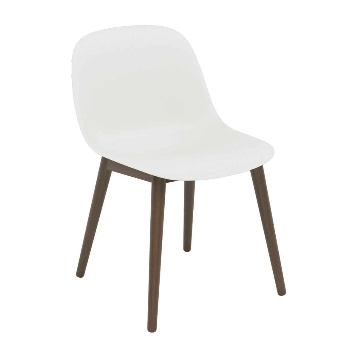 Chaise blanche piétement en chêne marron Fiber - Muuto - The Cool Republic