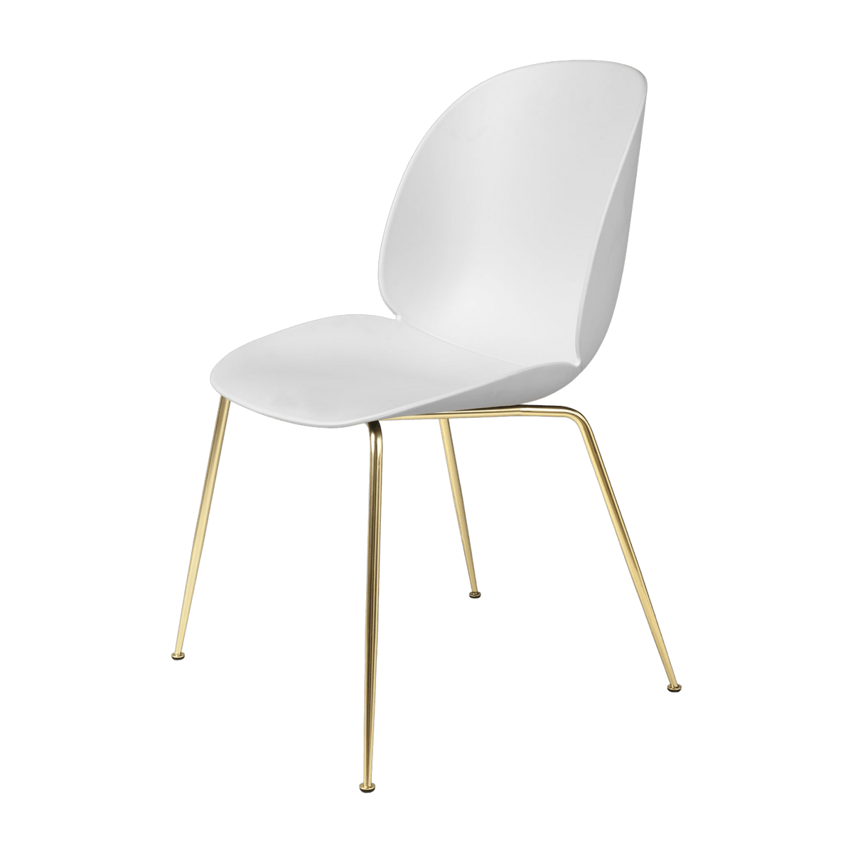 Chaise blanche piétement laiton Beetle - Gubi - The Cool Republic