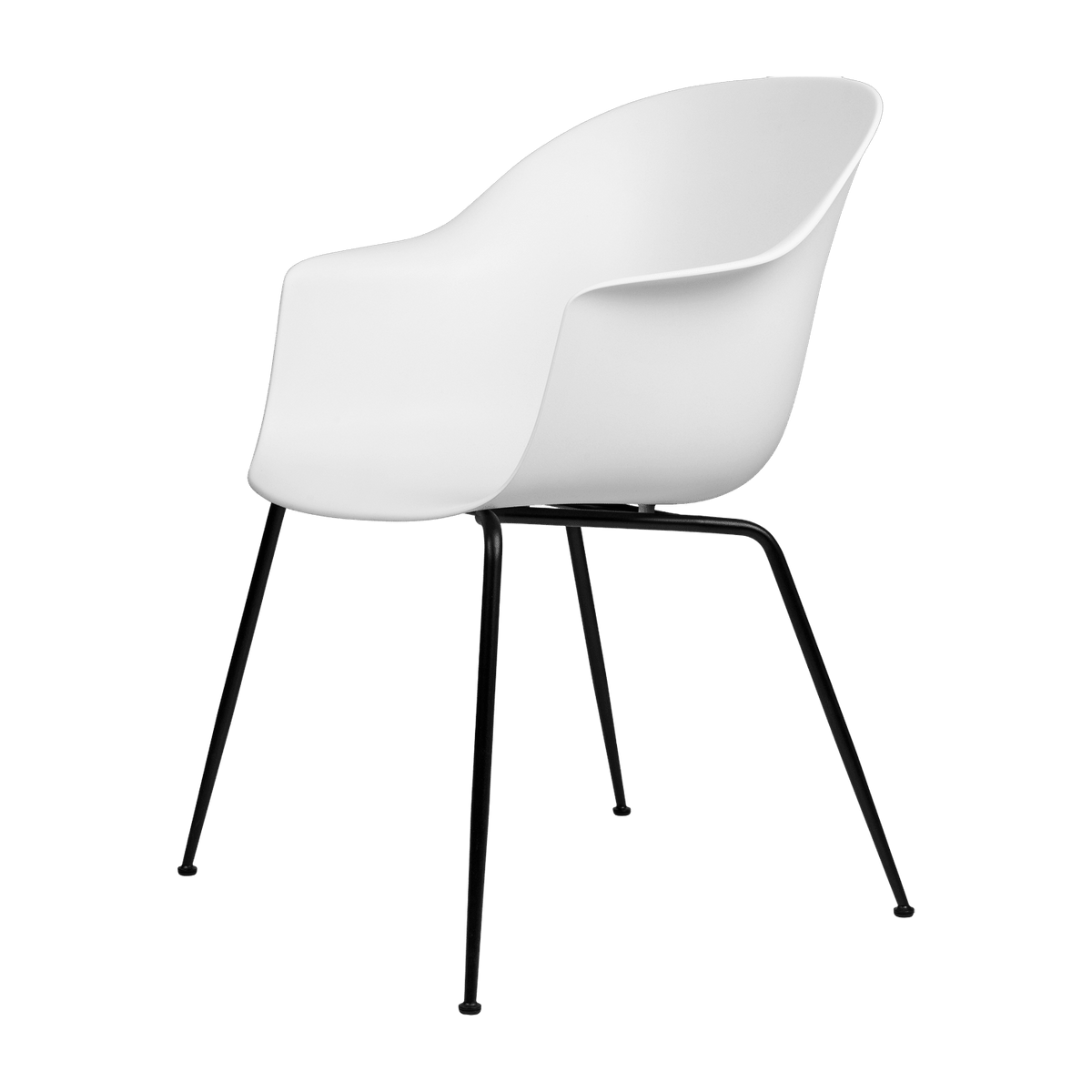 White chair with matte black base Bat - Gubi - The Cool Republic