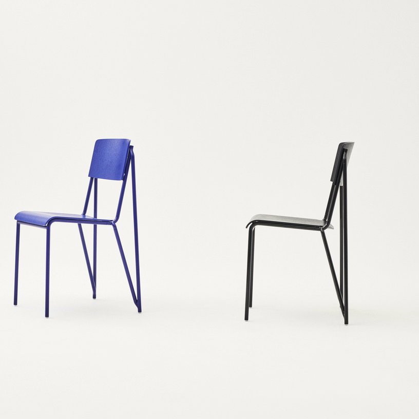 Chaise bleue marine en acier Petit Standard - HAY - The Cool Republic