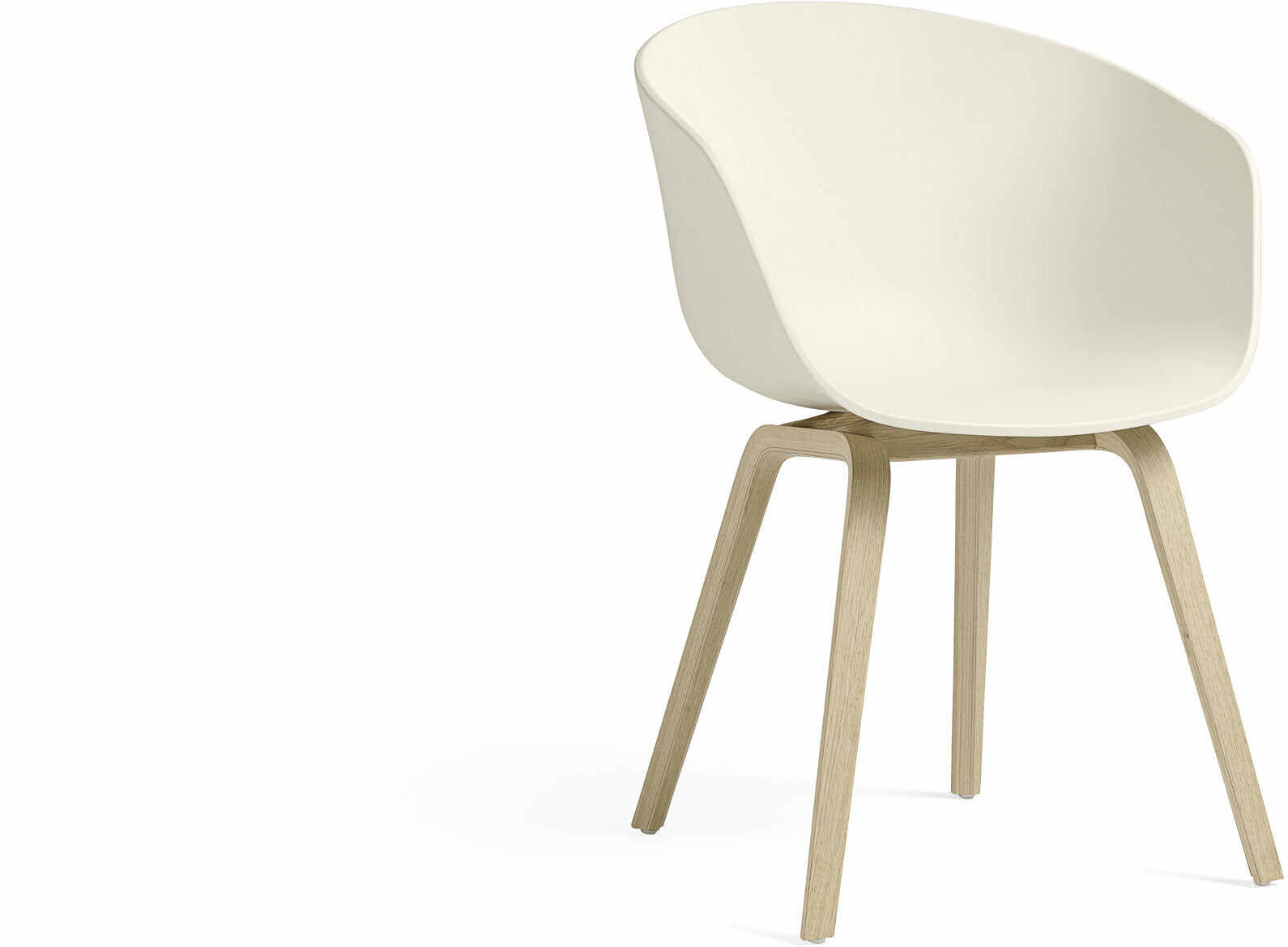 Chaise crème piétement en chêne laqué AAC22 - HAY