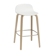 Chaise de bar 65 cm blanc et chêne naturel Visu - Muuto - The Cool Republic
