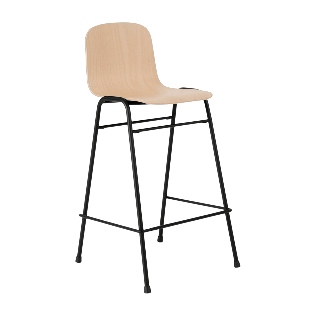 Chaise de bar 65 cm en bois naturel et cadre noir Touchwood - Hem - The Cool Republic