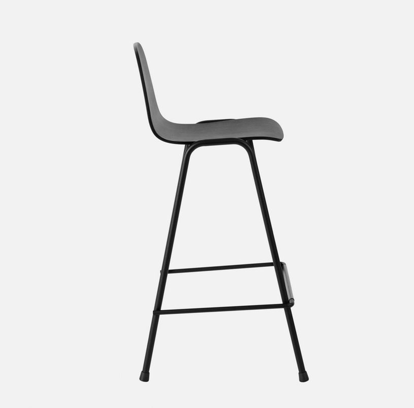 Chaise de bar 65 cm en bois noir et cadre noir Touchwood - Hem - The Cool Republic