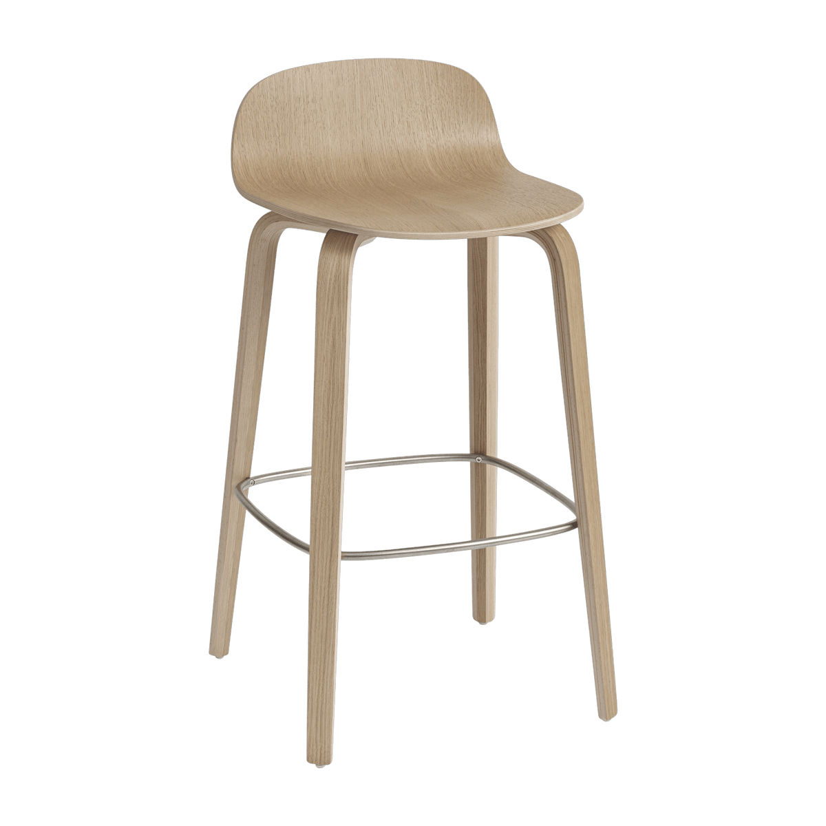 Chaise de bar 65 cm en chêne naturel Visu - Muuto - The Cool Republic