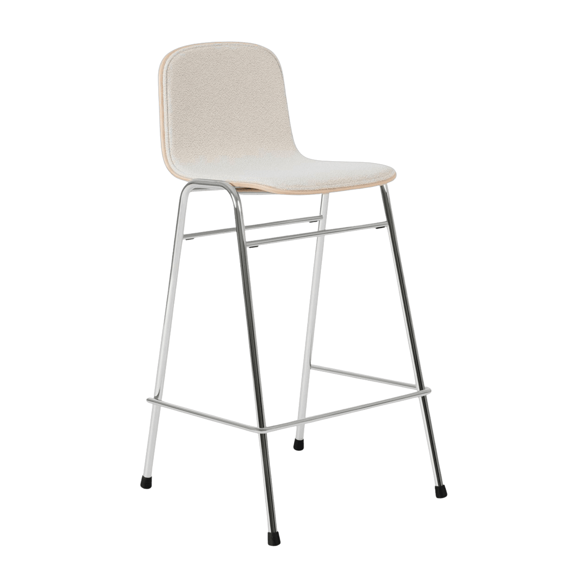 Chaise de bar 65 cm en tissu gris et cadre argenté Touchwood - Hem - The Cool Republic