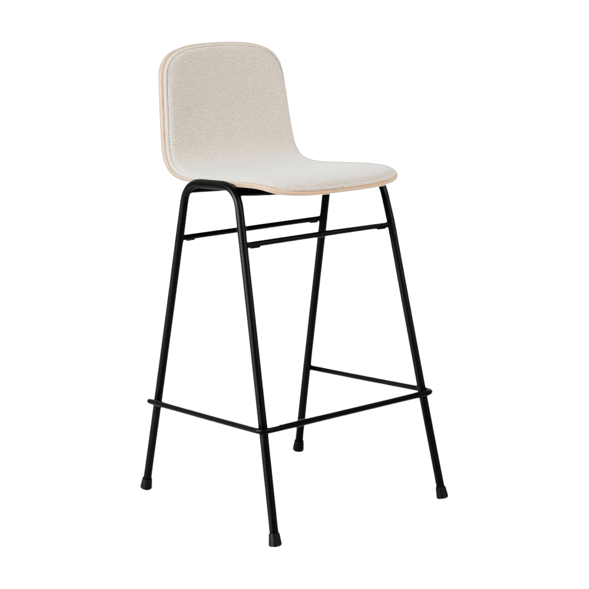 Chaise de bar 65 cm en tissu gris et cadre noir Touchwood - Hem - The Cool Republic