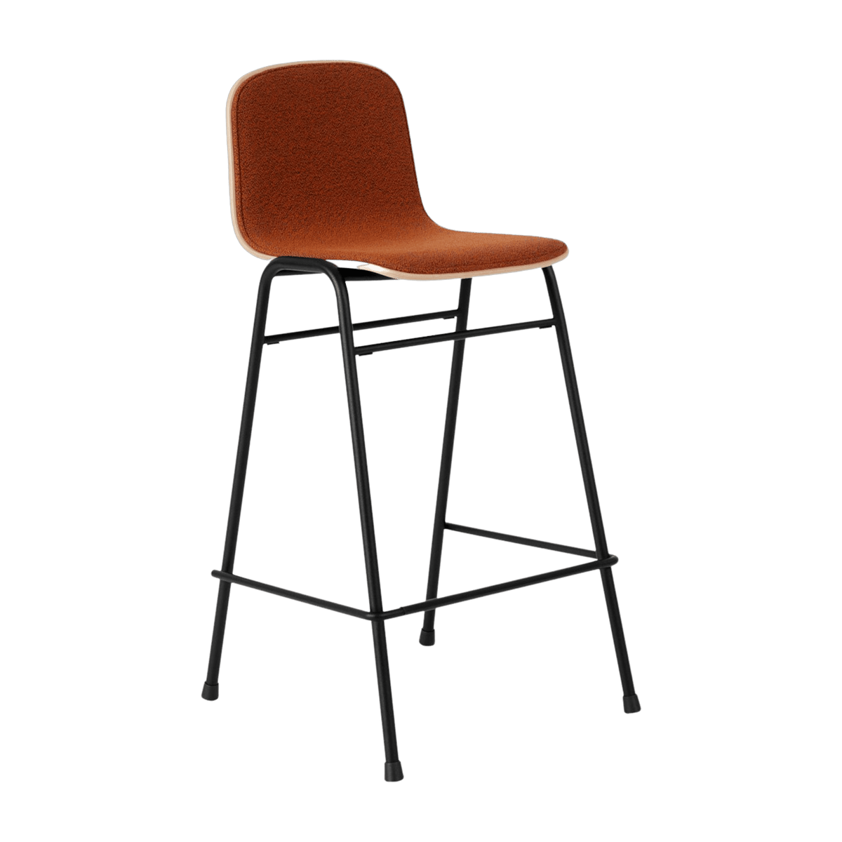 Chaise de bar 65 cm en tissu rouge et cadre noir Touchwood - Hem - The Cool Republic