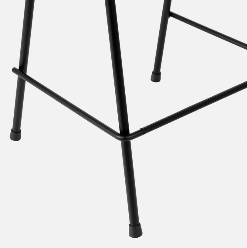 Chaise de bar 65 cm en tissu rouge et cadre noir Touchwood - Hem - The Cool Republic