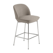 Chaise de bar 65 cm gris beige et pieds chrome Oslo - Muuto - The Cool Republic