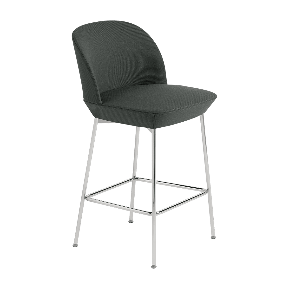 Chaise de bar 65 cm noire et pieds chrome Oslo - Muuto - The Cool Republic