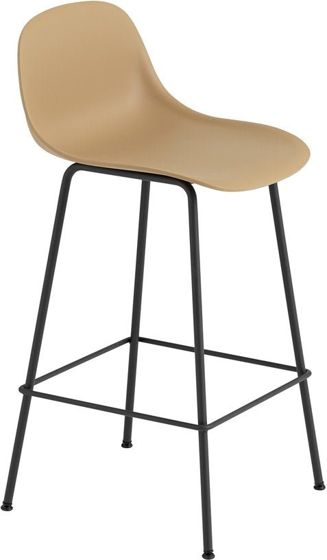 Chaise de bar 65 cm ocre piétement tubes Fiber - Muuto - The Cool Republic
