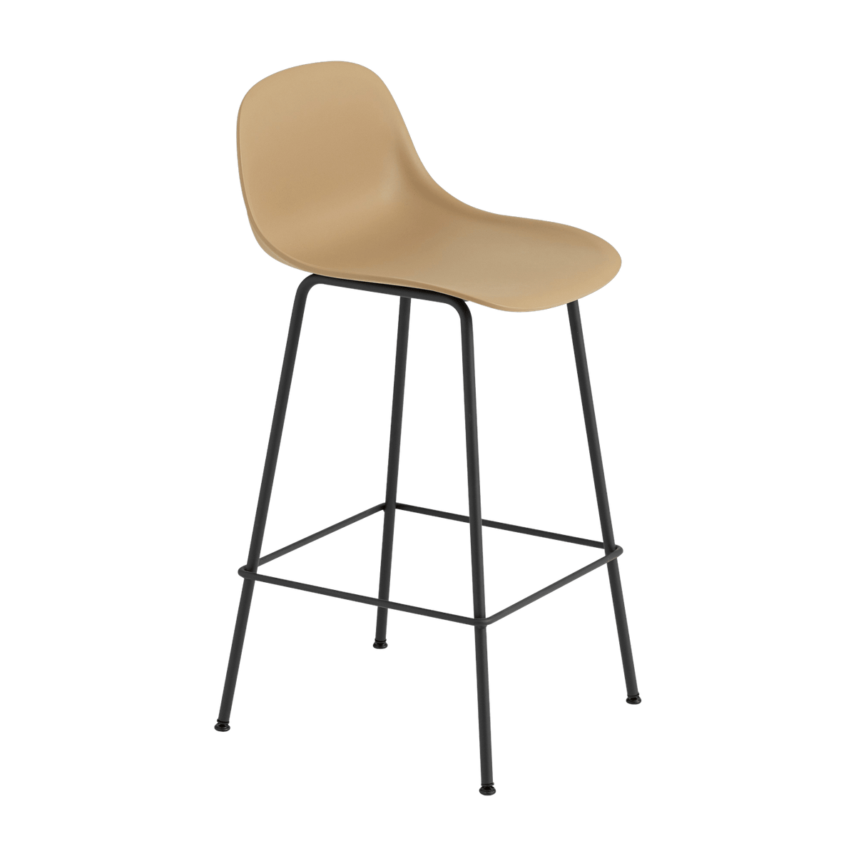 Chaise de bar 65 cm ocre piétement tubes Fiber - Muuto - The Cool Republic