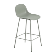 Chaise de bar 65 cm vert gris piétement tubes Fiber - Muuto - The Cool Republic