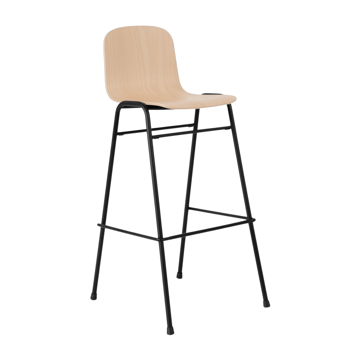 Chaise de bar 75 cm en bois naturel et cadre noir Touchwood - Hem - The Cool Republic