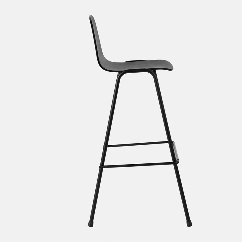 Chaise de bar 75 cm en bois noir et cadre noir Touchwood - Hem - The Cool Republic