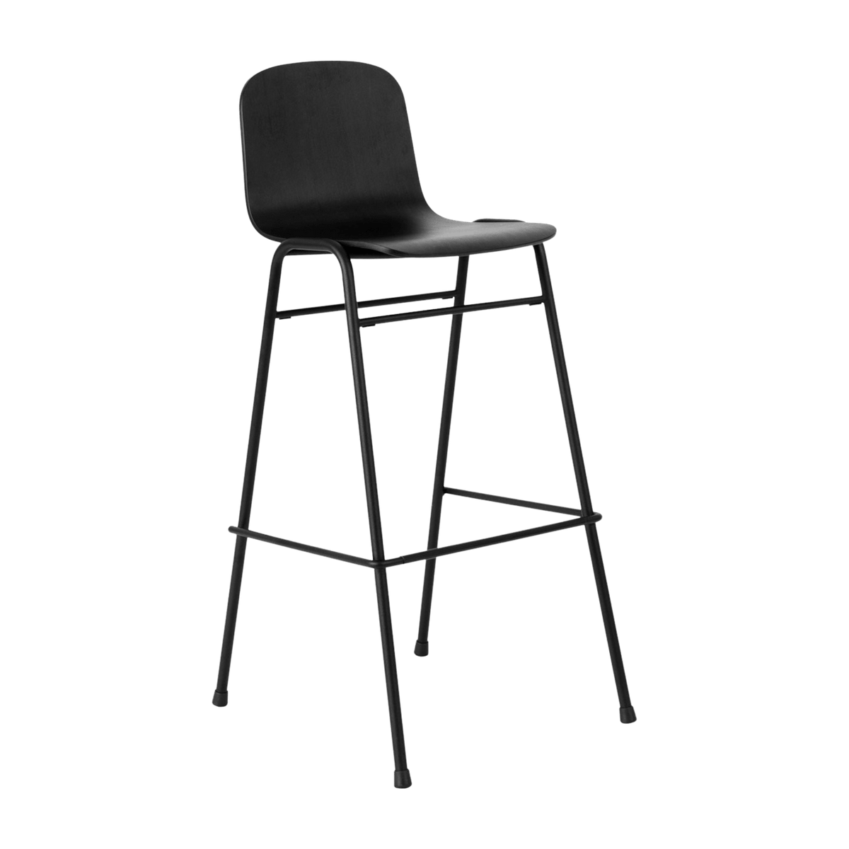 Chaise de bar 75 cm en bois noir et cadre noir Touchwood - Hem - The Cool Republic