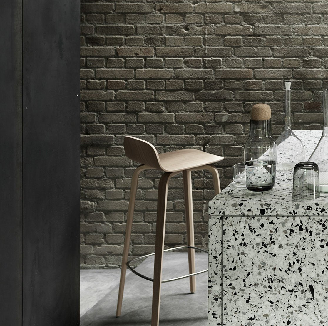 Chaise de bar 75 cm en chêne naturel Visu - Muuto - The Cool Republic
