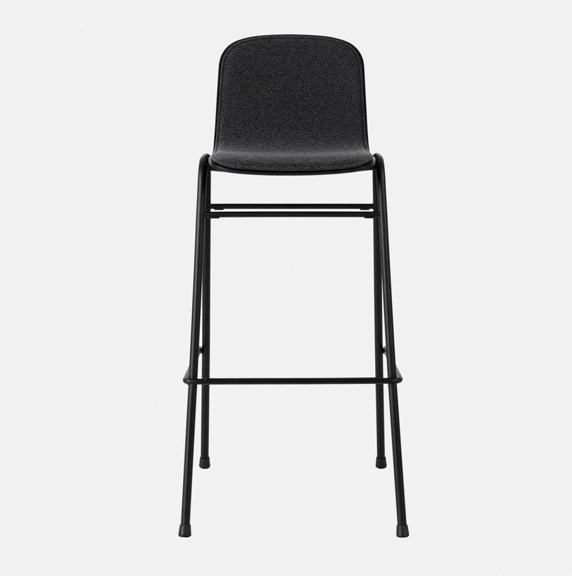 Chaise de bar 75 cm en tissu noir et cadre noir Touchwood - Hem - The Cool Republic