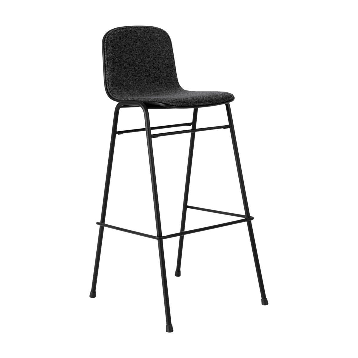Chaise de bar 75 cm en tissu noir et cadre noir Touchwood - Hem - The Cool Republic