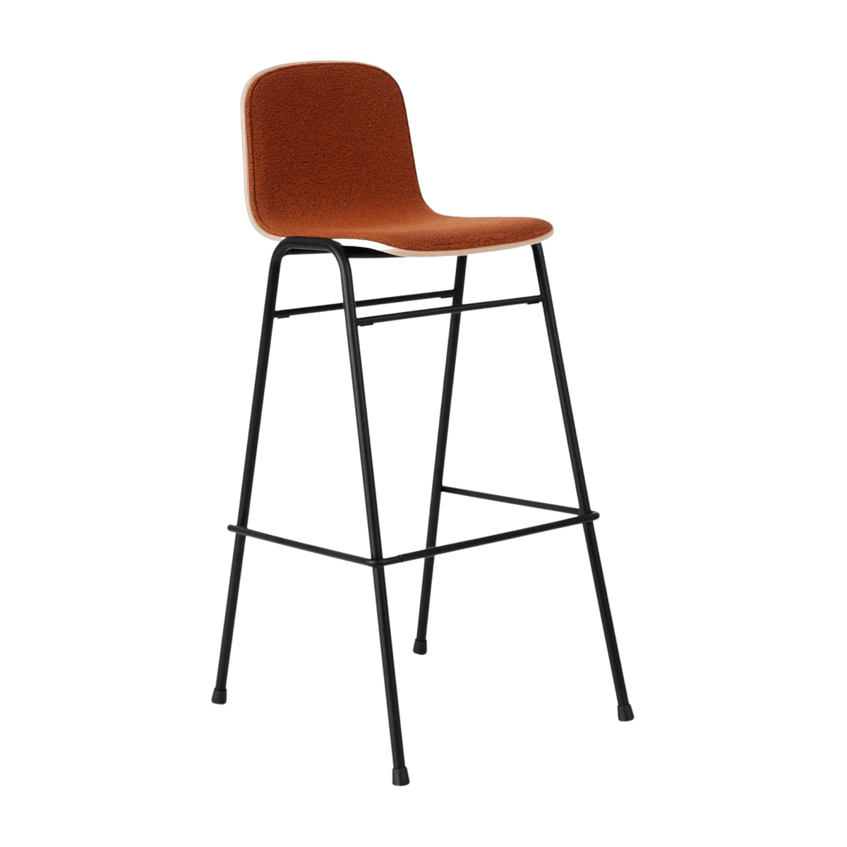 Chaise de bar 75 cm en tissu rouge et cadre noir Touchwood - Hem - The Cool Republic