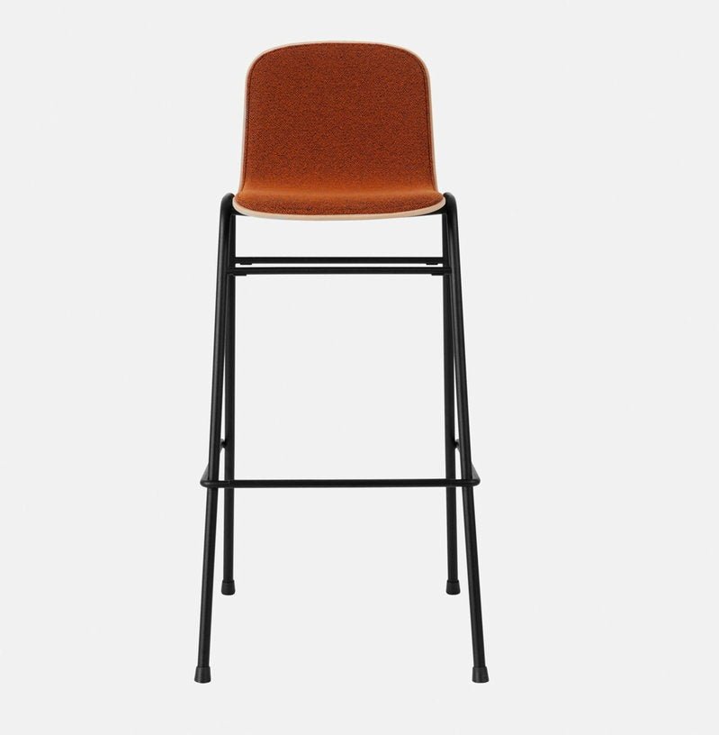 Chaise de bar 75 cm en tissu rouge et cadre noir Touchwood - Hem - The Cool Republic