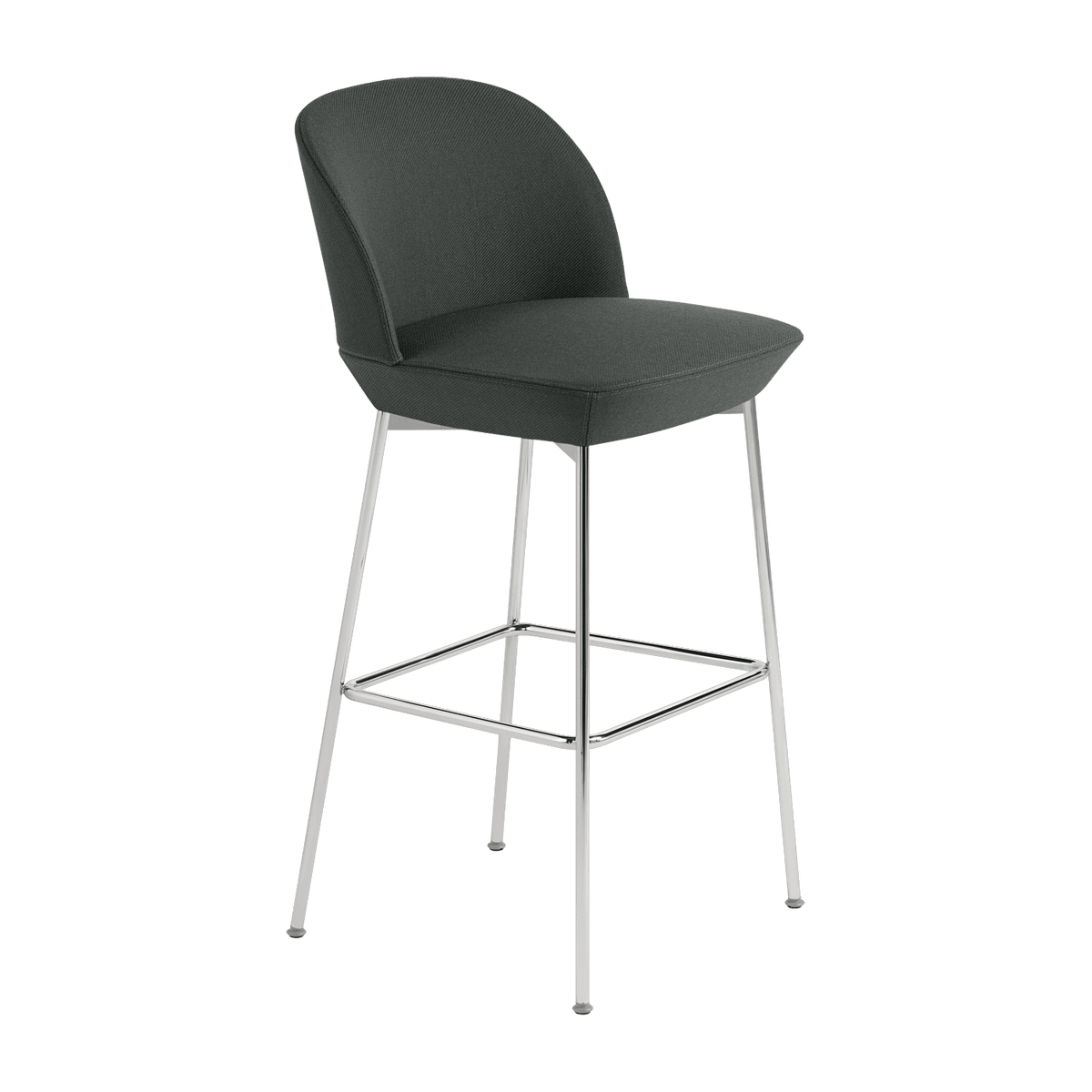 Chaise de bar 75 cm gris anthracite et pieds chrome Oslo - Muuto - The Cool Republic