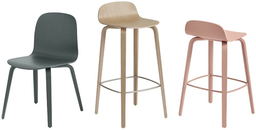 Chaise de bar 75 cm noir Visu - Muuto - The Cool Republic