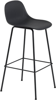 Chaise de bar 75 cm noire piétement tubes Fiber - Muuto - The Cool Republic