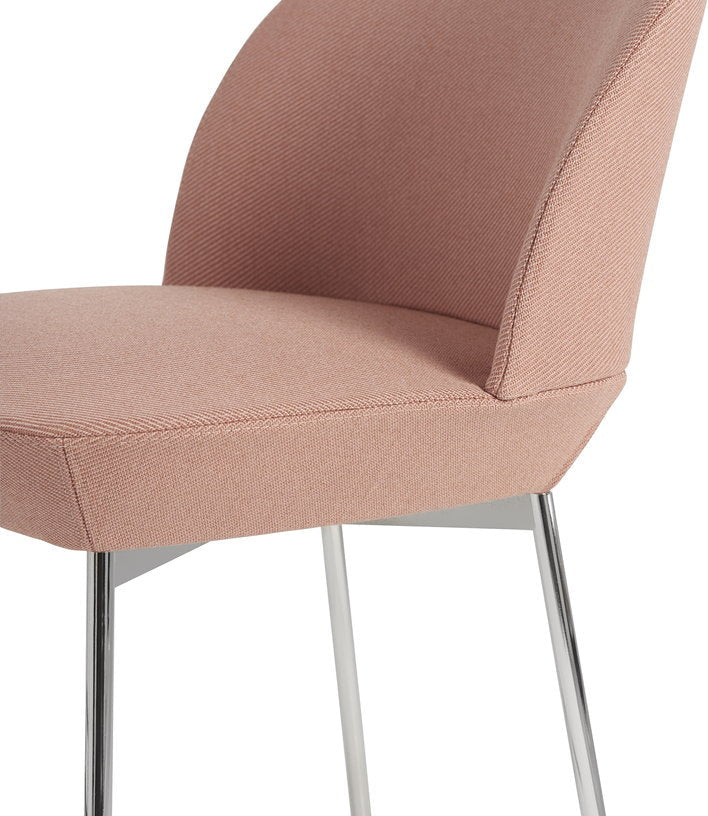 Chaise de bar 75 cm rose et pieds chrome Oslo - Muuto - The Cool Republic