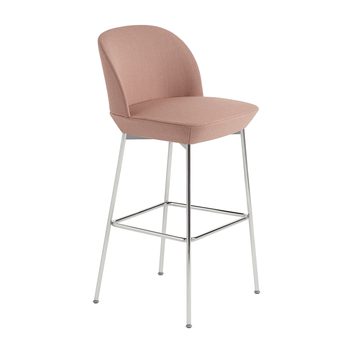 Chaise de bar 75 cm rose et pieds chrome Oslo - Muuto - The Cool Republic