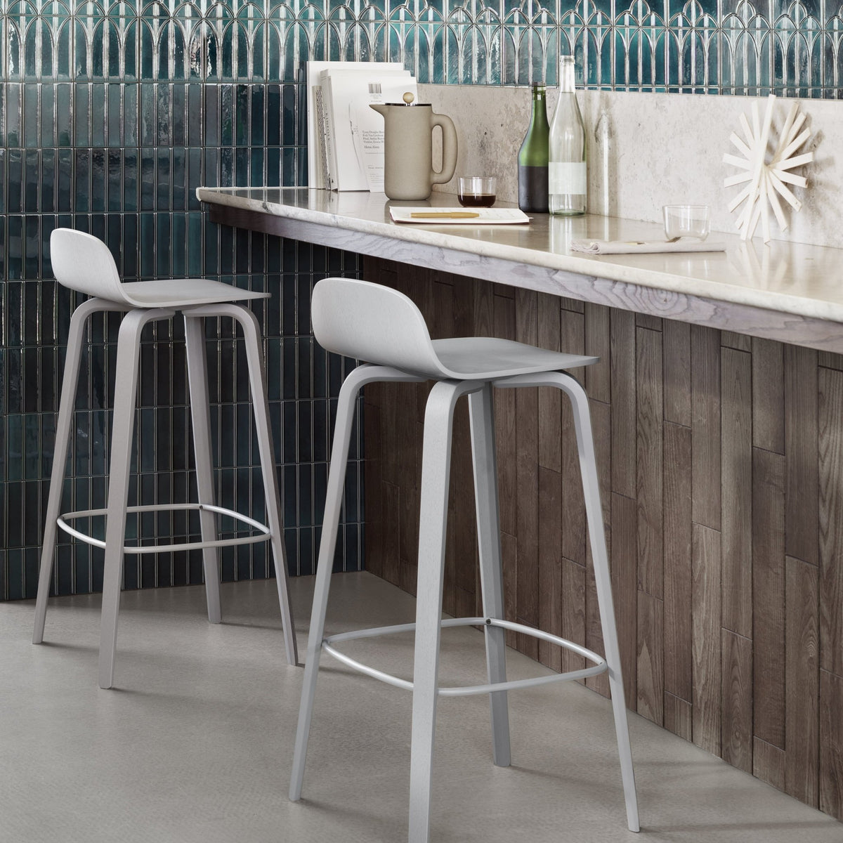 Chaise de bar 75 cm rose Visu - Muuto - The Cool Republic