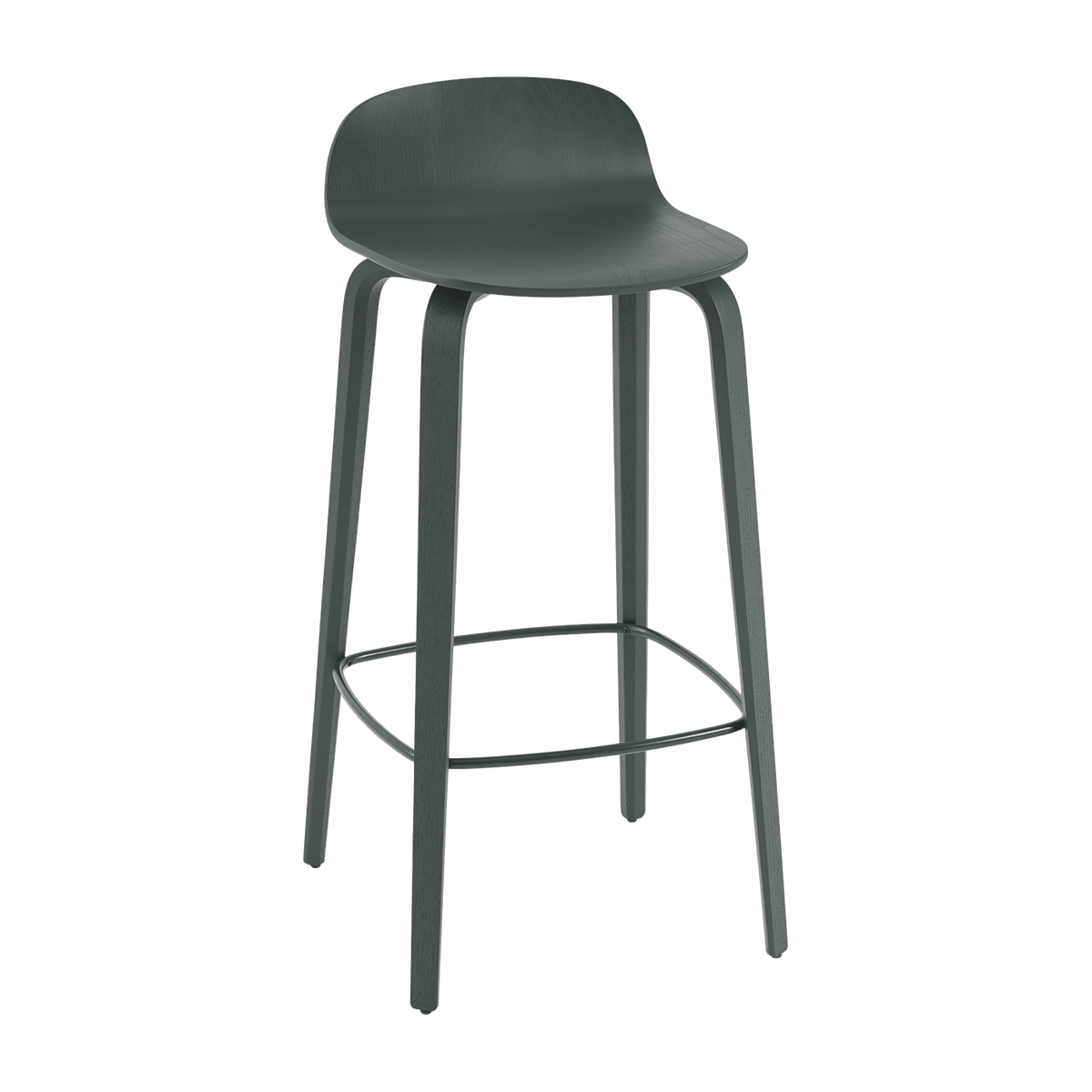 Chaise de bar 75 cm vert foncé Visu - Muuto - The Cool Republic