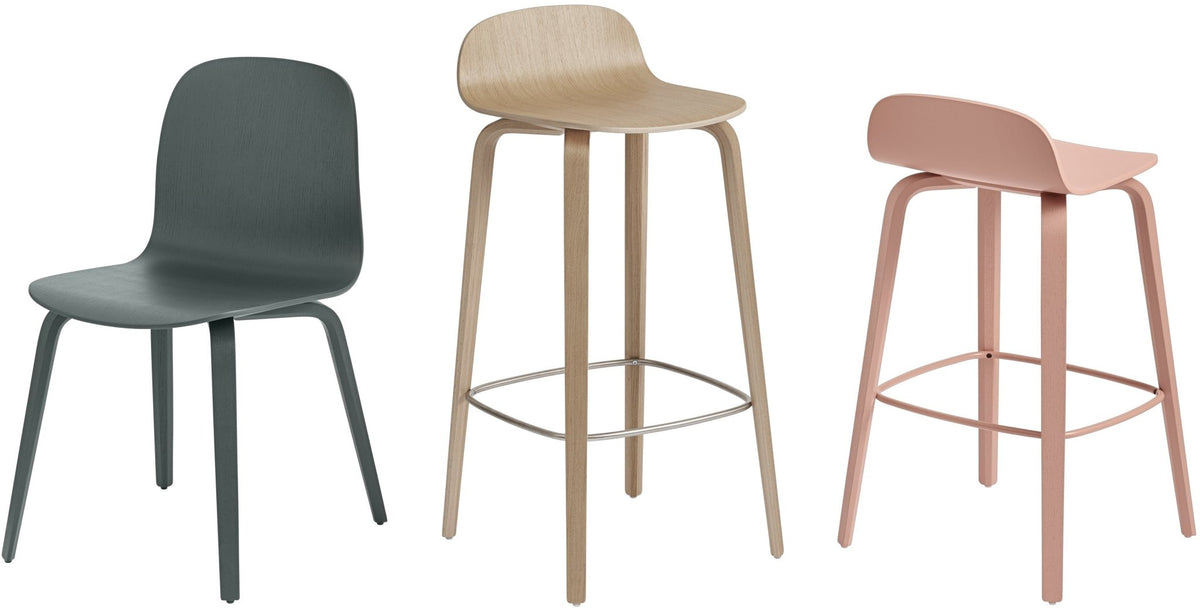 Chaise de bar 75 cm vert foncé Visu - Muuto - The Cool Republic