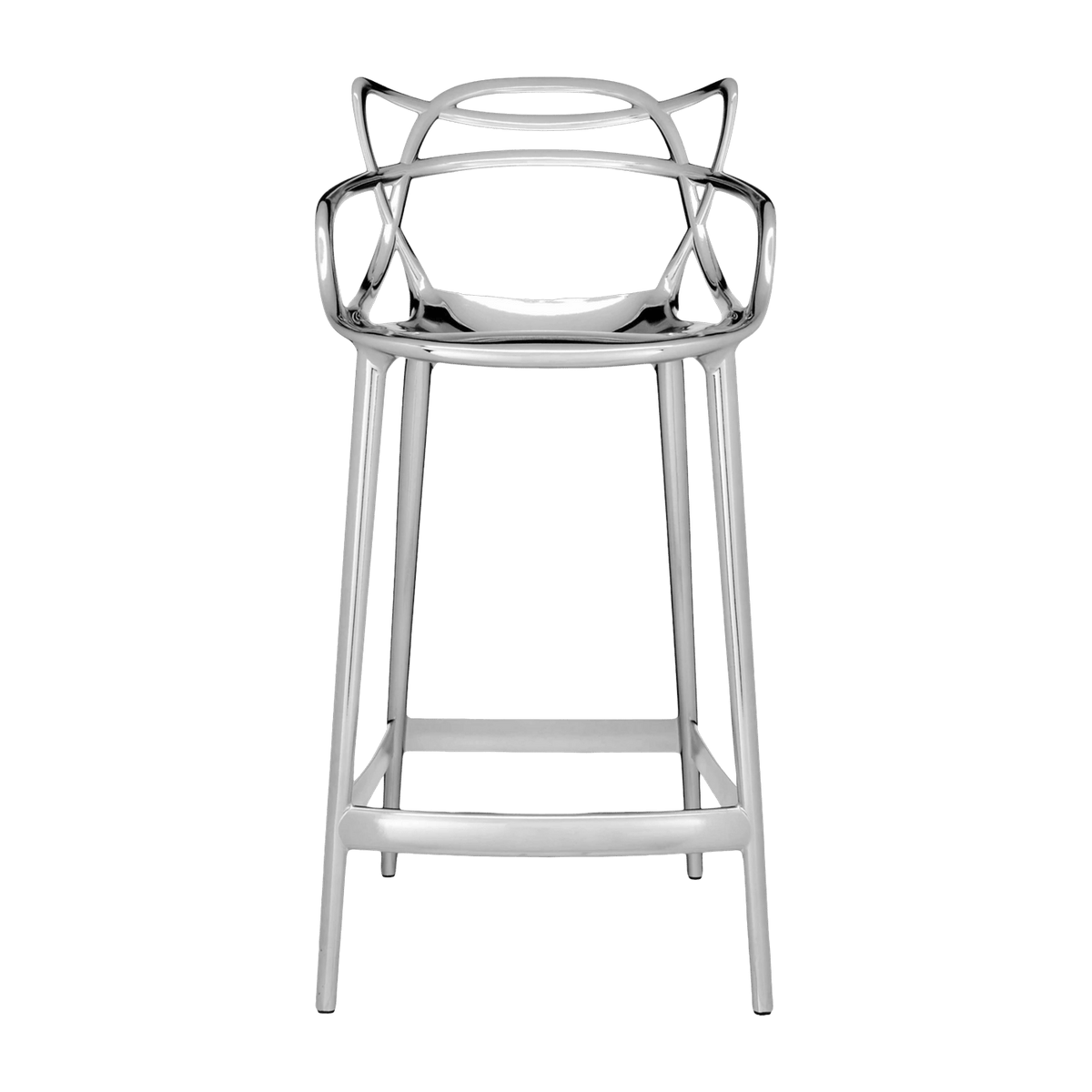 Chaise de bar argentée 65 cm Masters - Kartell - The Cool Republic