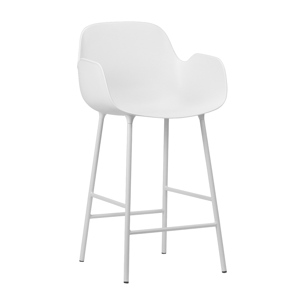 Chaise de bar avec accoudoirs en acier et pp blanc 65 cm Form - Normann Copenhagen - The Cool Republic