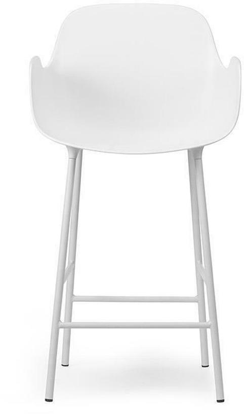 Chaise de bar avec accoudoirs en acier et pp blanc 75 cm Form - Normann Copenhagen - The Cool Republic
