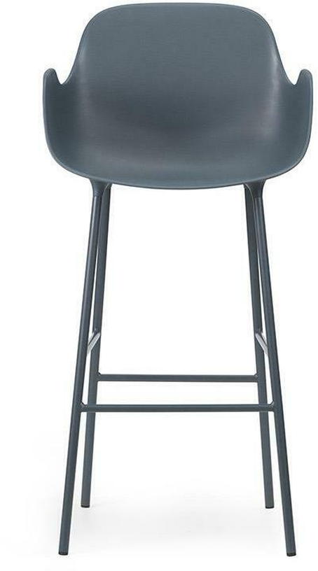 Chaise de bar avec accoudoirs en acier et pp bleu 65 cm Form - Normann Copenhagen - The Cool Republic