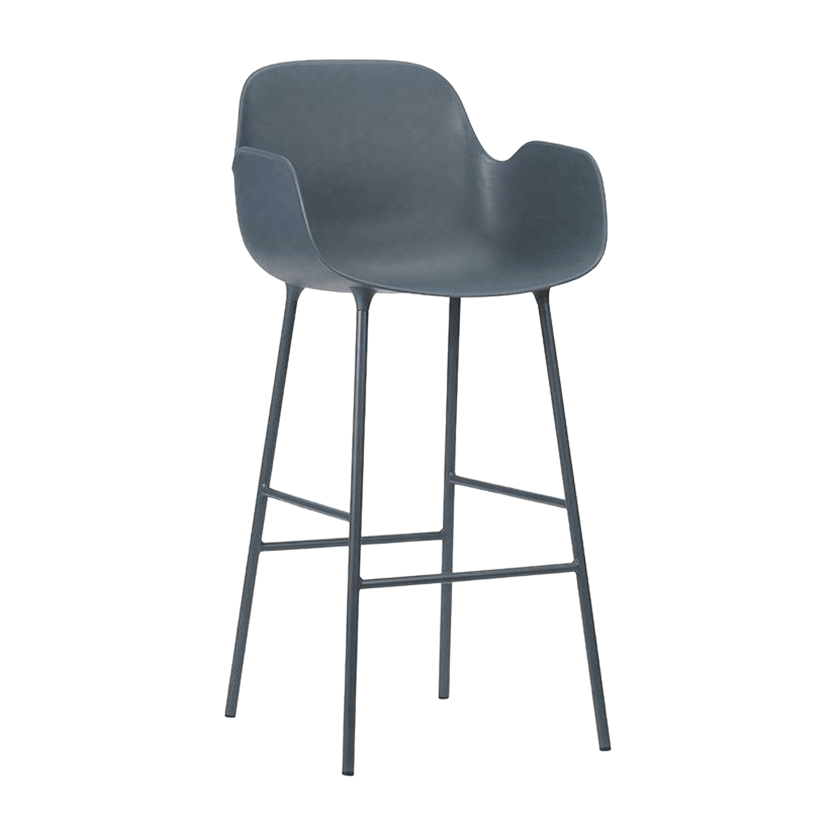 Chaise de bar avec accoudoirs en acier et pp bleu 65 cm Form - Normann Copenhagen - The Cool Republic
