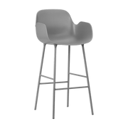 Chaise de bar avec accoudoirs en acier et pp gris 75 cm Form - Normann Copenhagen - The Cool Republic