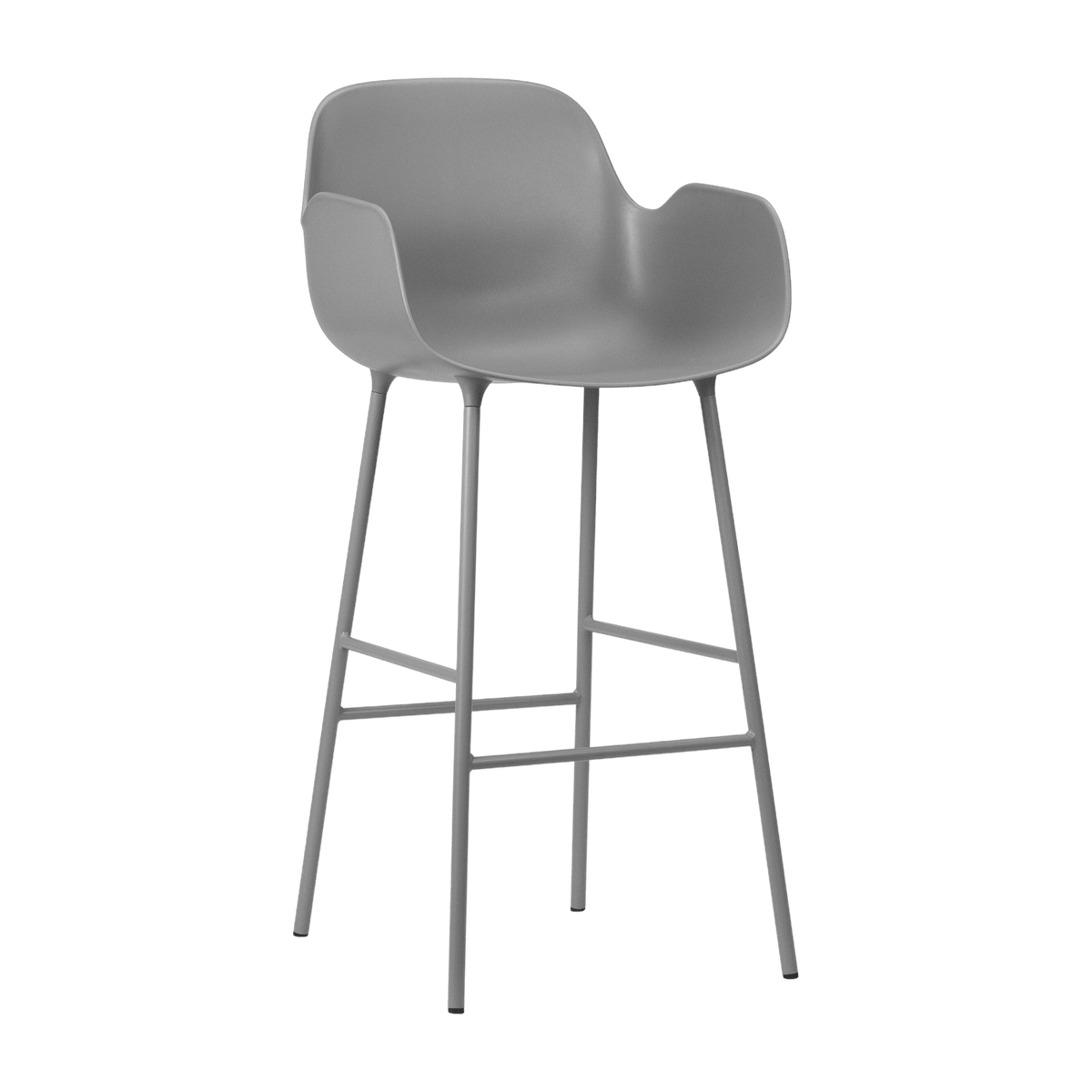 Chaise de bar avec accoudoirs en acier et pp gris 75 cm Form - Normann Copenhagen - The Cool Republic