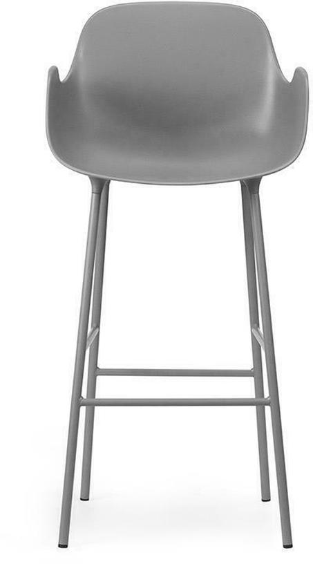 Chaise de bar avec accoudoirs en acier et pp gris 75 cm Form - Normann Copenhagen - The Cool Republic