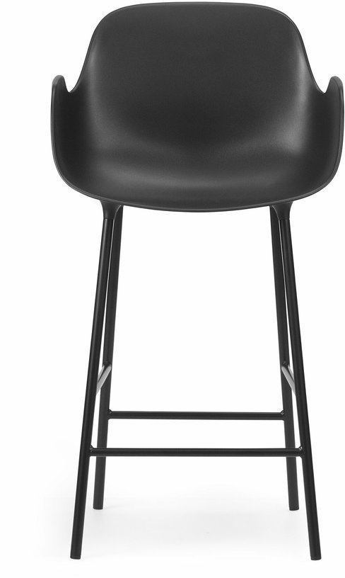 Chaise de bar avec accoudoirs en acier et pp noir 65 cm Form - Normann Copenhagen - The Cool Republic