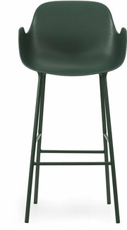 Chaise de bar avec accoudoirs en acier et pp vert 75 cm Form - Normann Copenhagen - The Cool Republic
