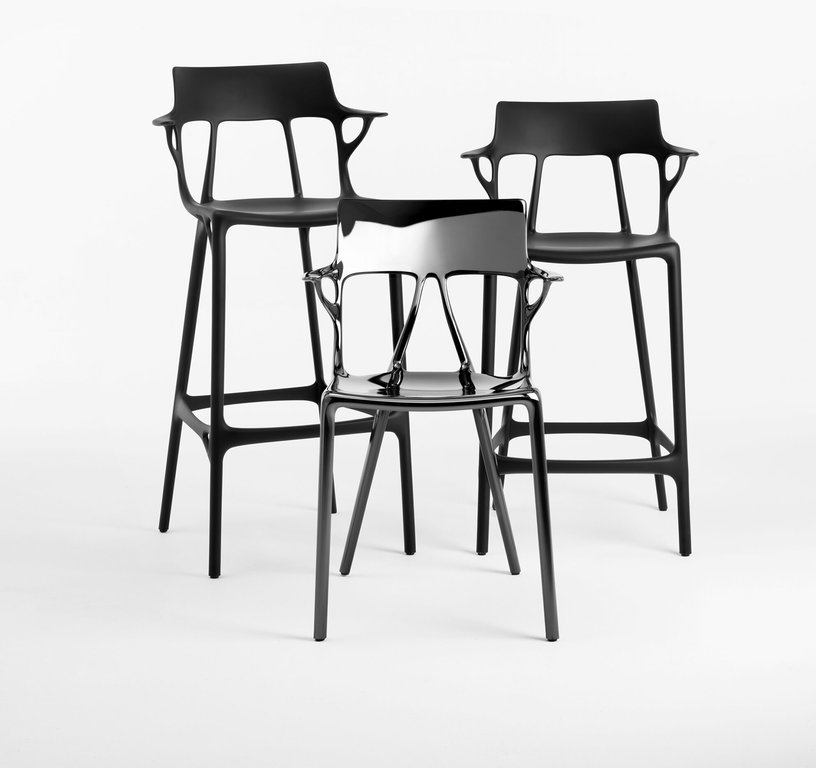 Chaise de bar blanche 75 cm A.I - Kartell - The Cool Republic